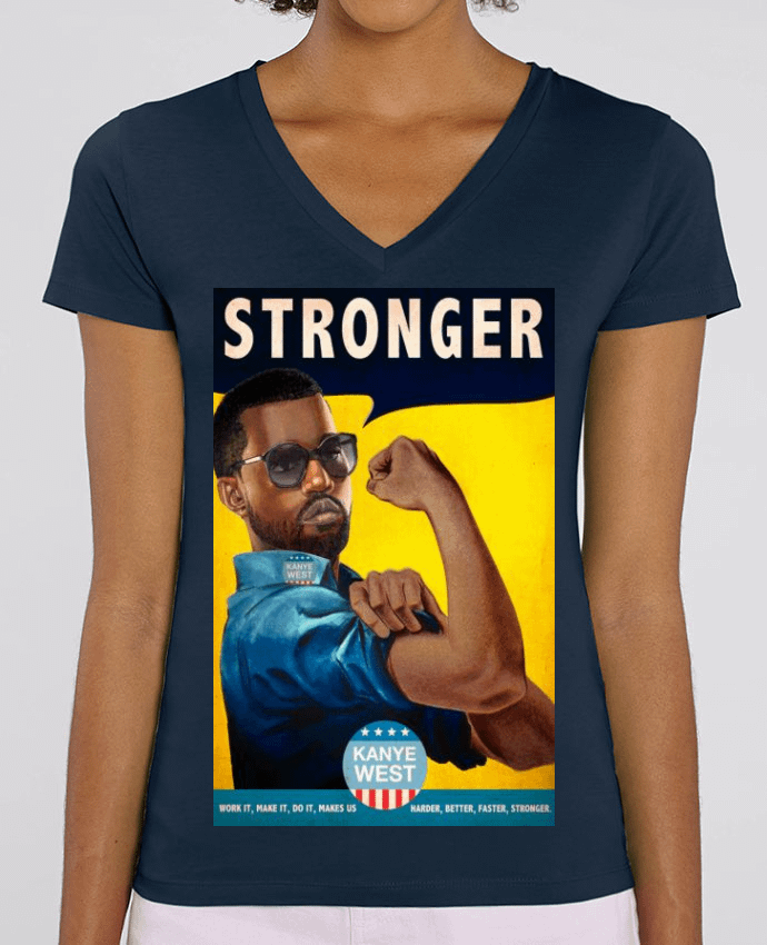 Women V-Neck T-shirt Stella Evoker Stronger Par  
