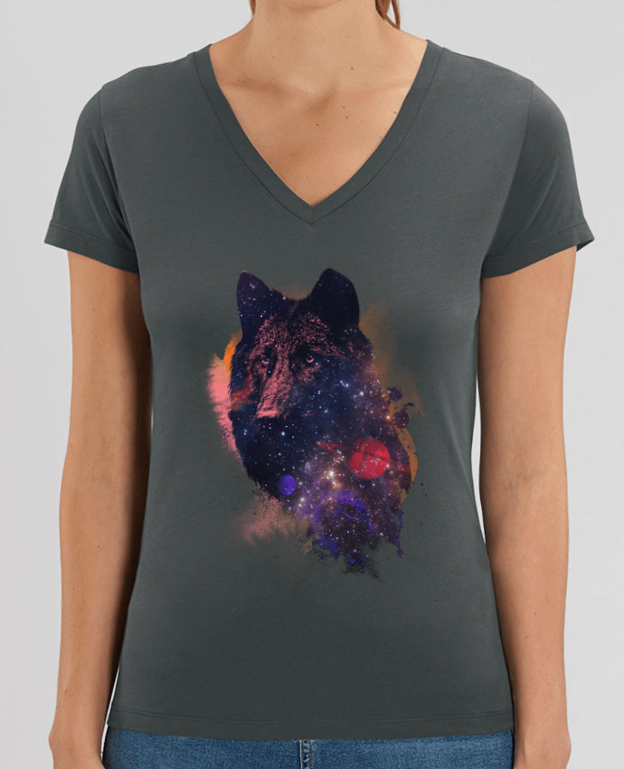 Tee Shirt Femme Col V Stella EVOKER Universal wolf Par  robertfarkas