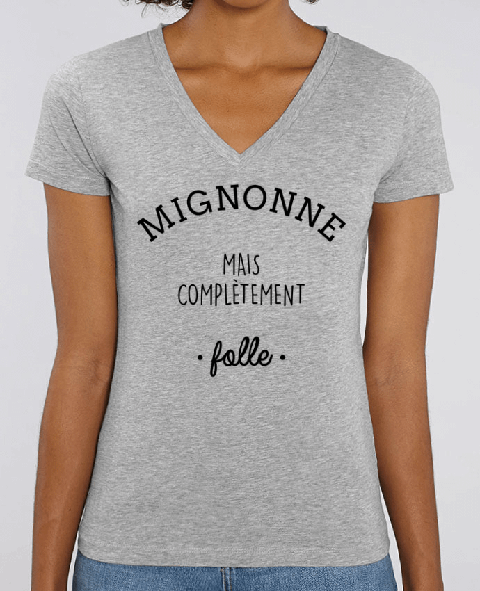 Women V-Neck T-shirt Stella Evoker Mignonne mais complètement folle Par  La boutique de Laura