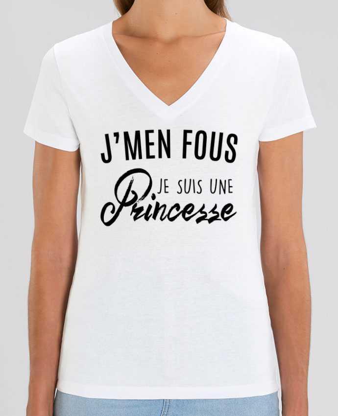 Tee Shirt Femme Col V Stella EVOKER J'men fous je suis une princesse Par  La boutique de Laura