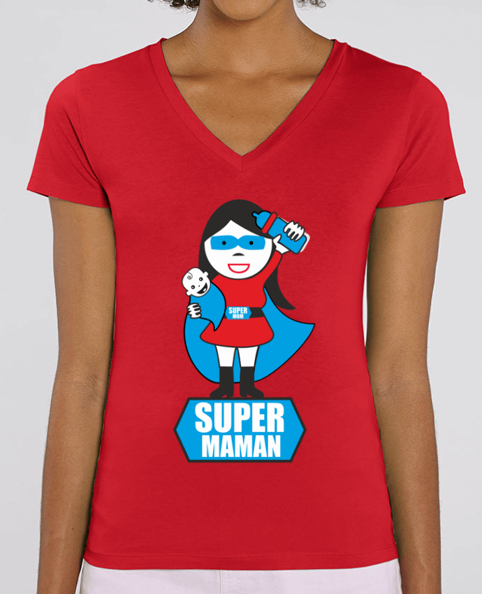 Women V-Neck T-shirt Stella Evoker Super maman Par  Benichan