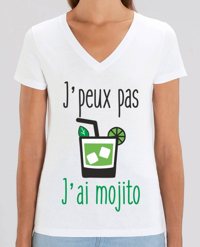 Women V-Neck T-shirt Stella Evoker J'peux pas j'ai mojito Par  Benichan