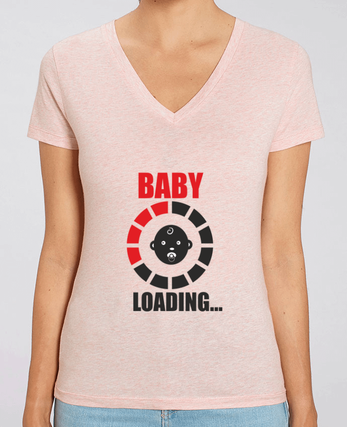 Camiseta Mujer Cuello V Stella EVOKER Bébé en cours Par  Benichan