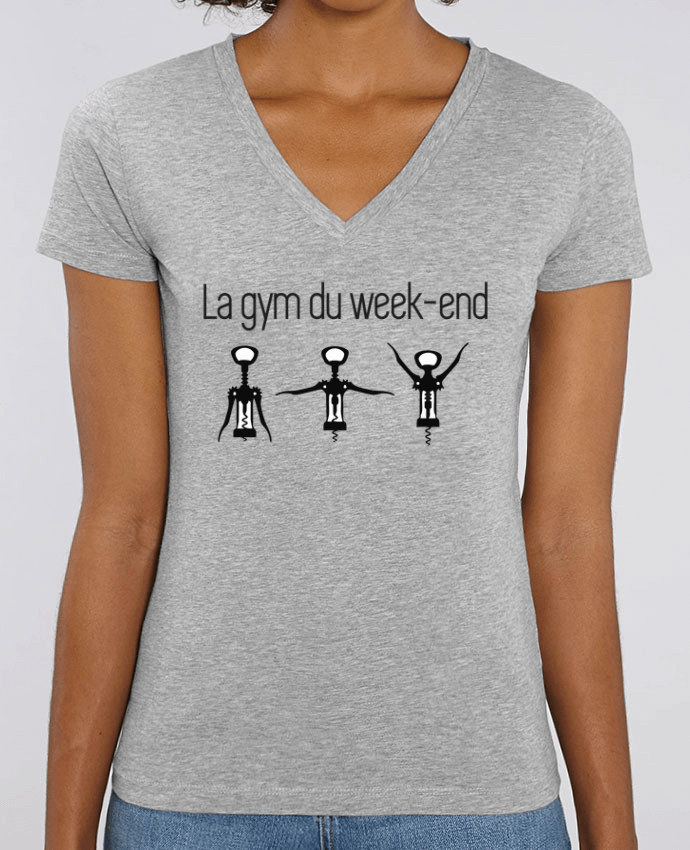 Women V-Neck T-shirt Stella Evoker La gym du week-end Par  Benichan