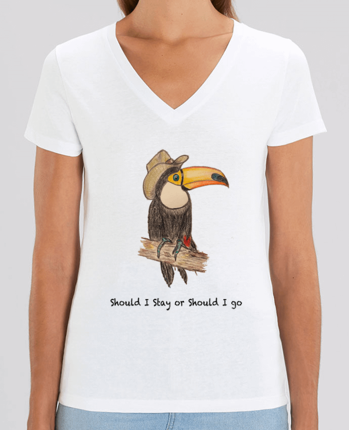 Tee Shirt Femme Col V Stella EVOKER TOUCAN Par  La Paloma