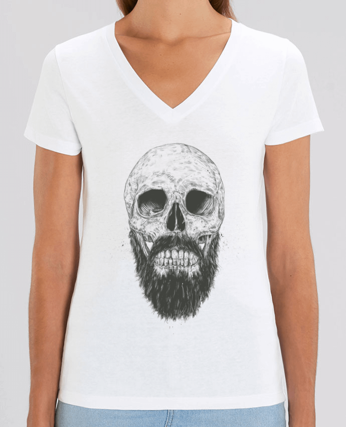 Tee Shirt Femme Col V Stella EVOKER Beard is not dead Par  Balàzs Solti