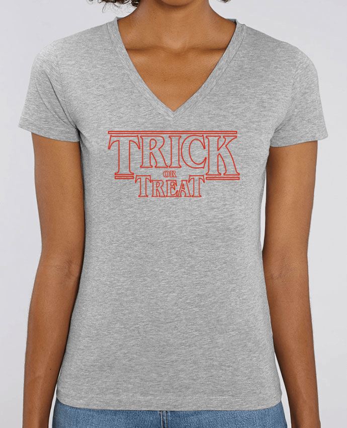 Camiseta Mujer Cuello V Stella EVOKER Trick or Treat Par  tunetoo