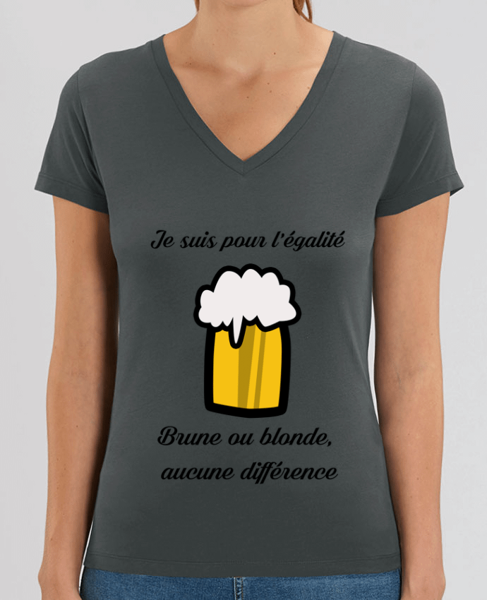 Women V-Neck T-shirt Stella Evoker Je suis pour l'égalité Par  Kudice