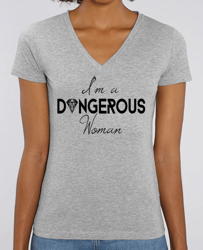 Women V-Neck T-shirt Stella Evoker I'm a dangerous woman Par  CycieAndThings