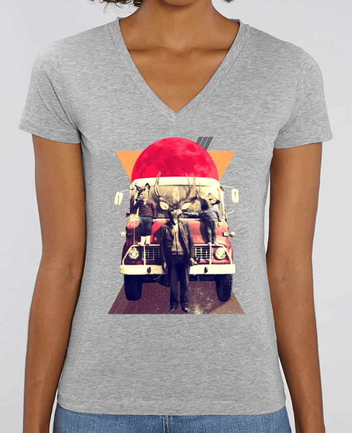 Camiseta Mujer Cuello V Stella EVOKER El camion Par  ali_gulec