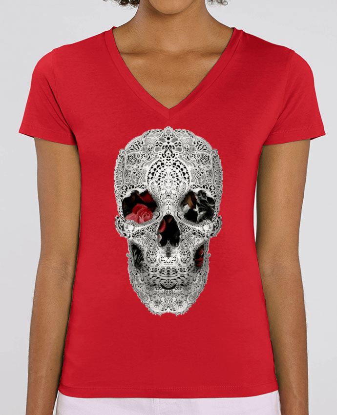 Women V-Neck T-shirt Stella Evoker Lace skull 2 light Par  ali_gulec