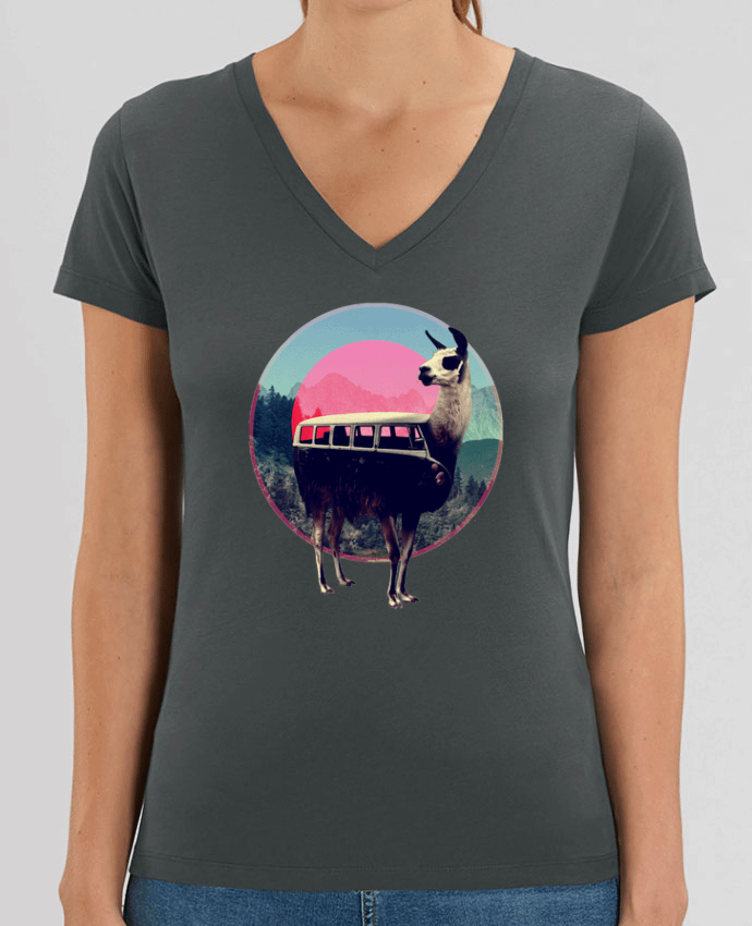 Women V-Neck T-shirt Stella Evoker Lama Par  ali_gulec