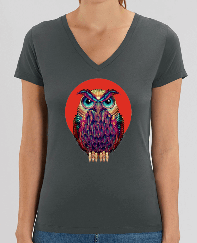 Women V-Neck T-shirt Stella Evoker Owl Par  ali_gulec