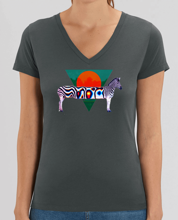 Camiseta Mujer Cuello V Stella EVOKER Zebra Par  ali_gulec