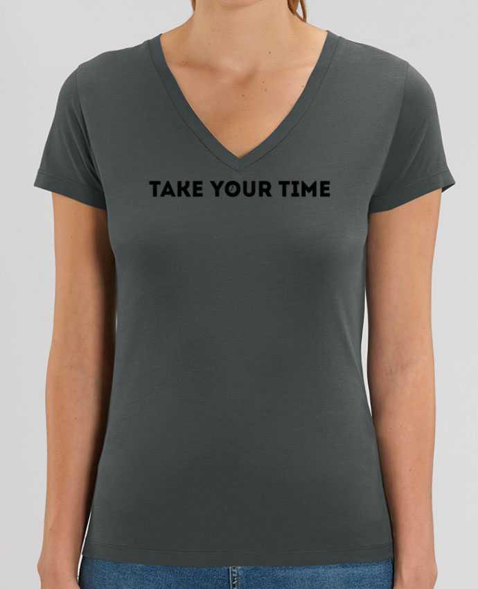 Tee Shirt Femme Col V Stella EVOKER Take your time Par  tunetoo
