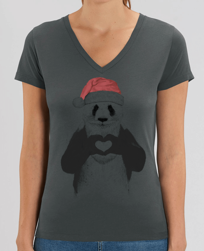 Tee-shirt femme Santa Panda Par  Balàzs Solti