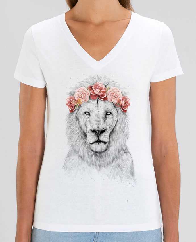 Women V-Neck T-shirt Stella Evoker Festival Lion Par  Balàzs Solti