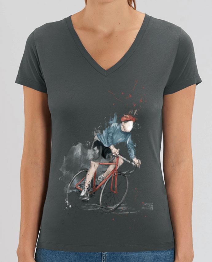 Camiseta Mujer Cuello V Stella EVOKER I want to Ride Par  Balàzs Solti