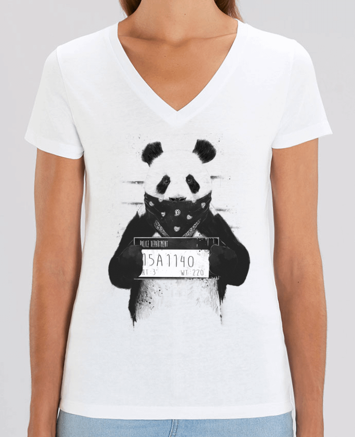 Women V-Neck T-shirt Stella Evoker Bad panda Par  Balàzs Solti