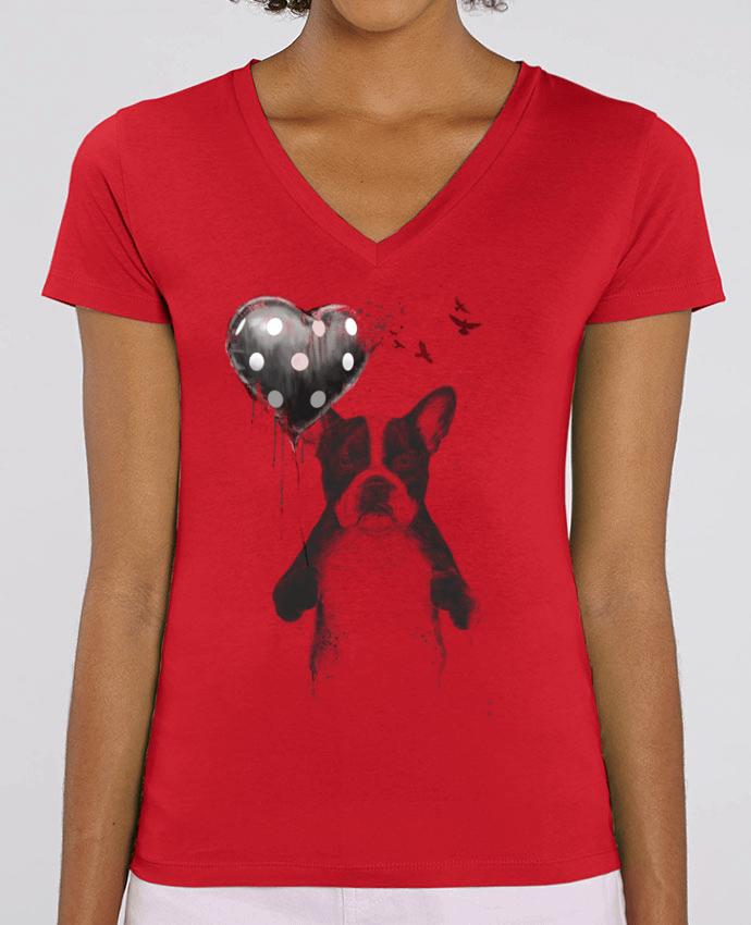 Tee Shirt Femme Col V Stella EVOKER my_heart_goes_boom Par  Balàzs Solti