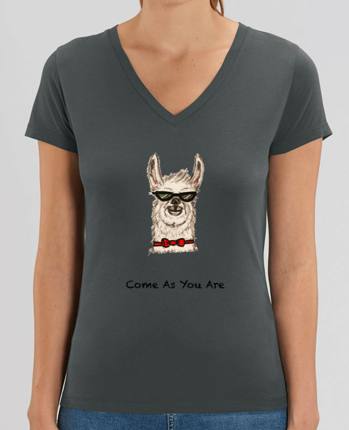 Women V-Neck T-shirt Stella Evoker COME AS YOU ARE Par  La Paloma
