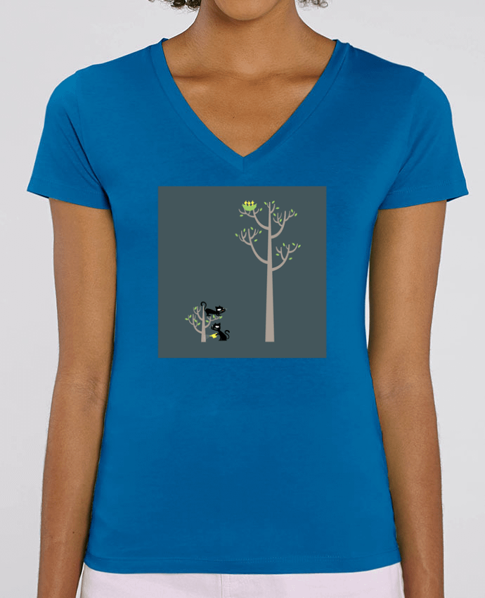 Camiseta Mujer Cuello V Stella EVOKER Growing a plant for Lunch Par  flyingmouse365
