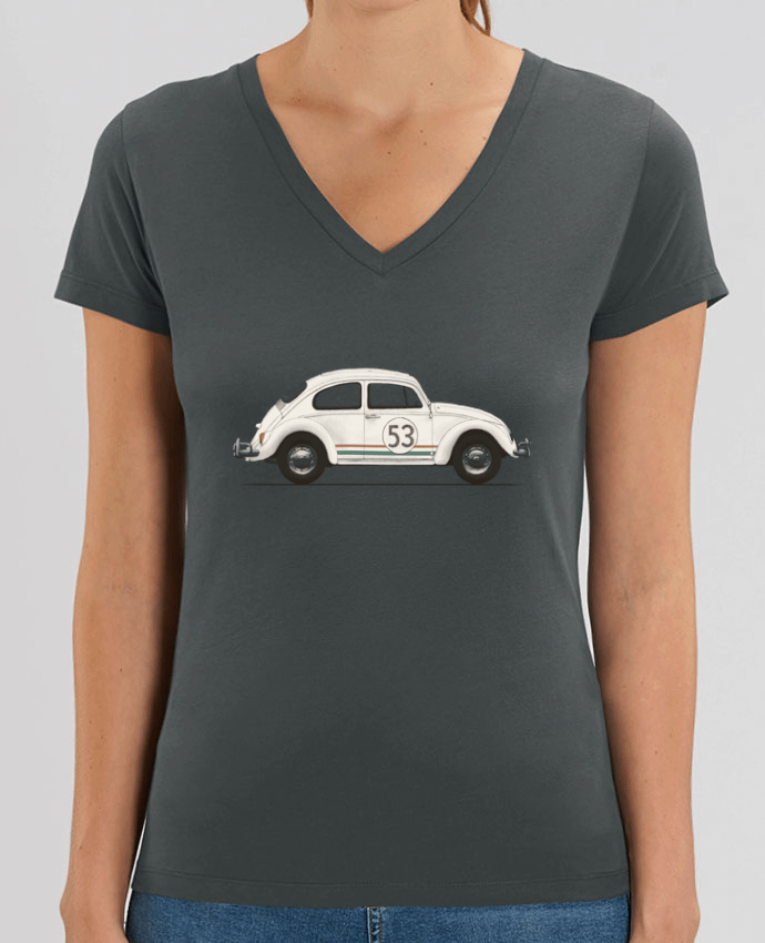 Women V-Neck T-shirt Stella Evoker Beetle Par  Florent Bodart