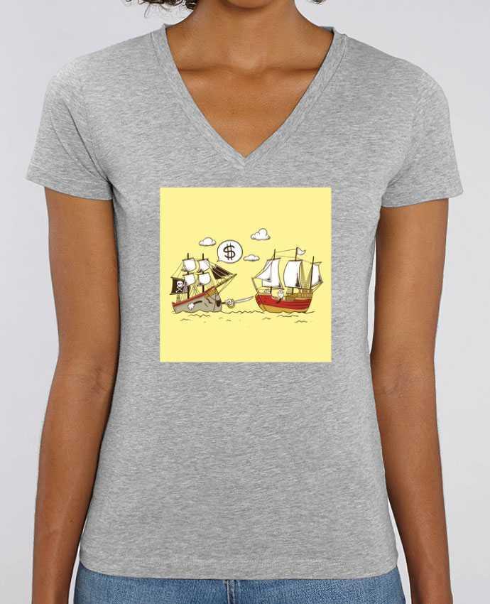 Women V-Neck T-shirt Stella Evoker Pirate Par  flyingmouse365