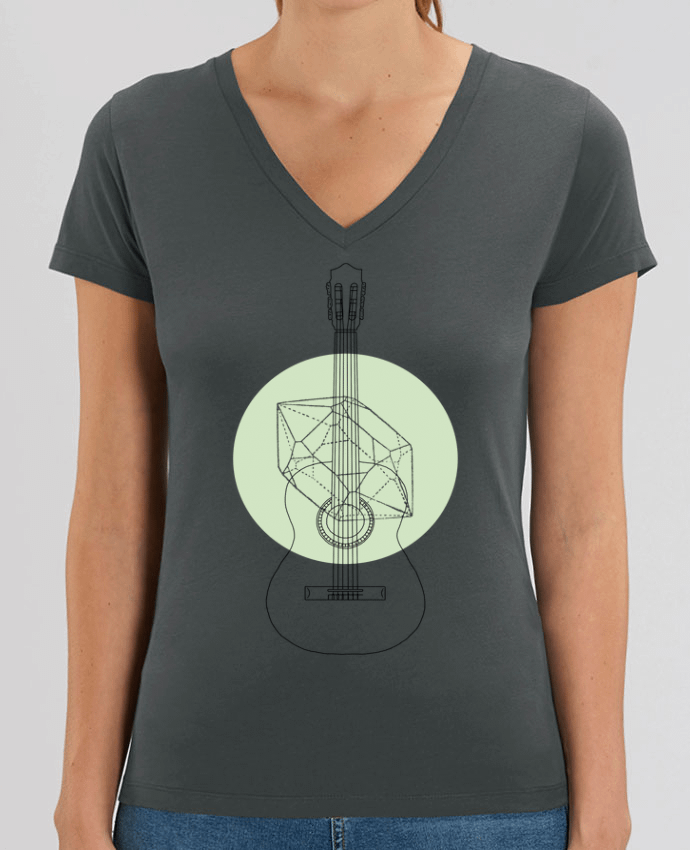 Women V-Neck T-shirt Stella Evoker Guitar Par  Florent Bodart