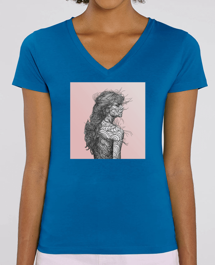 Women V-Neck T-shirt Stella Evoker Pinksky Par  PedroTapa