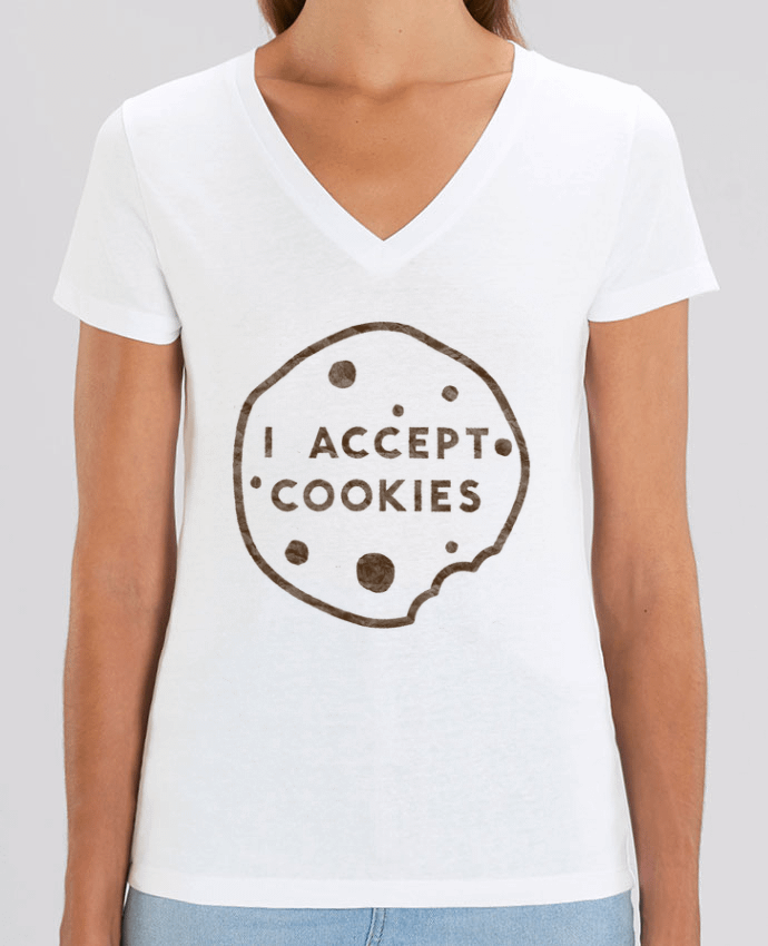 Tee Shirt Femme Col V Stella EVOKER I accept cookies Par  Florent Bodart