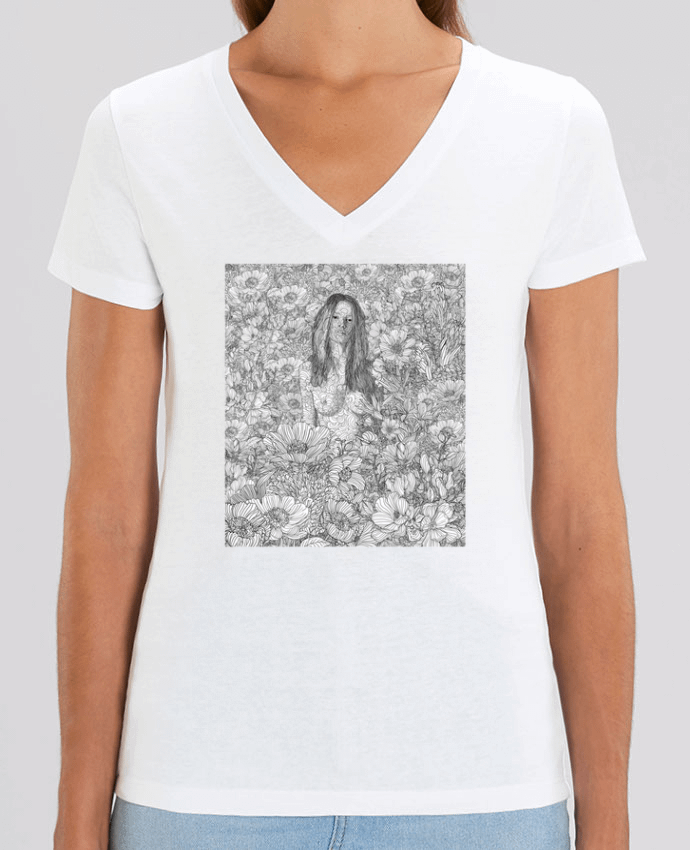 Women V-Neck T-shirt Stella Evoker Enjoy the Silence Par  PedroTapa