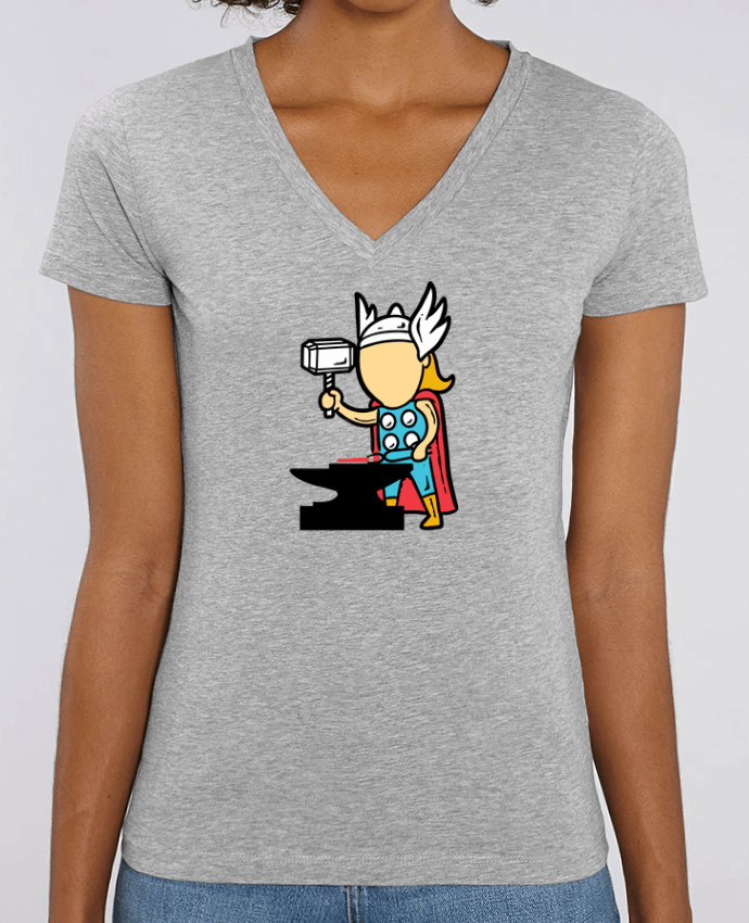 Women V-Neck T-shirt Stella Evoker Metal Factory Par  flyingmouse365