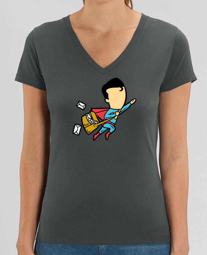 Tee Shirt Femme Col V Stella EVOKER Post Par  flyingmouse365