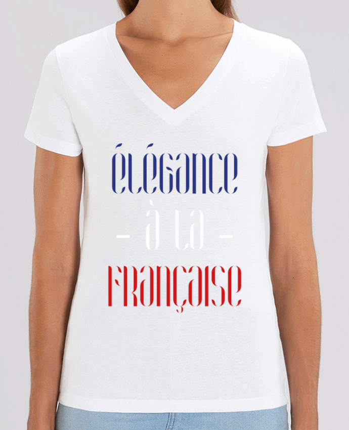 Camiseta Mujer Cuello V Stella EVOKER Elégance à la française Par  tunetoo