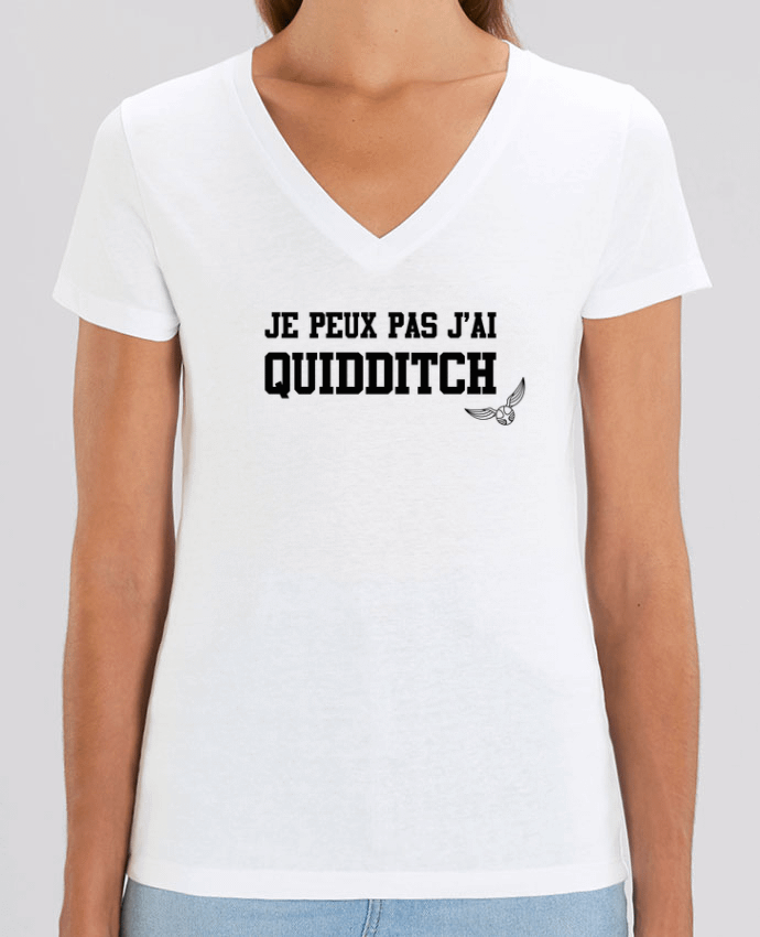 Camiseta Mujer Cuello V Stella EVOKER Je peux pas j'ai quidditch Par  tunetoo