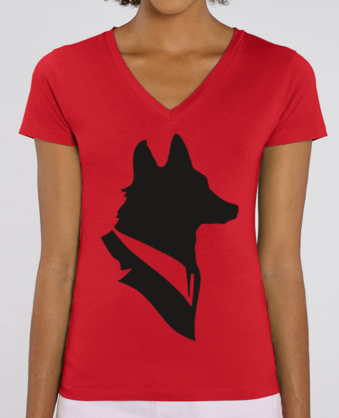 Women V-Neck T-shirt Stella Evoker Mr Fox Par  Florent Bodart