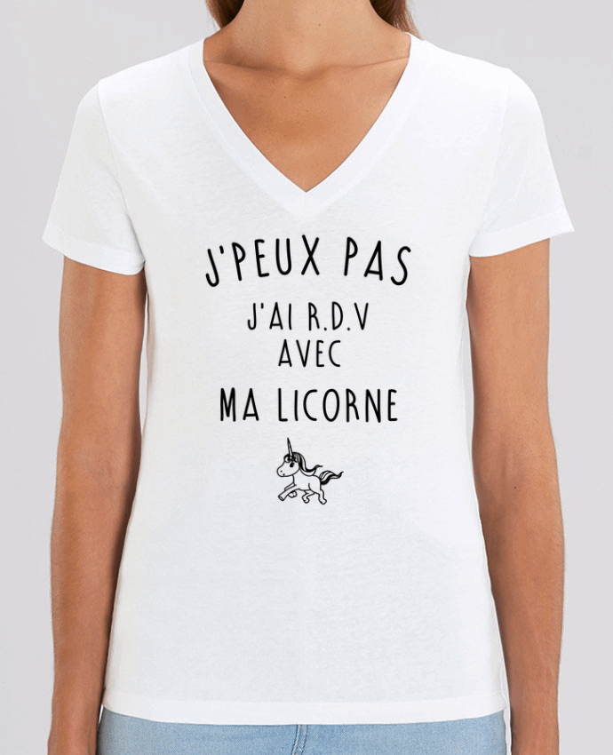 Tee-shirt femme J'peux pas j'ai r.d.v avec ma licorne Par  La boutique de Laura
