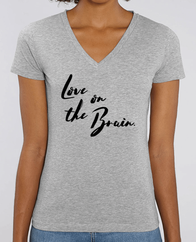 Camiseta Mujer Cuello V Stella EVOKER Love on the brain Par  tunetoo