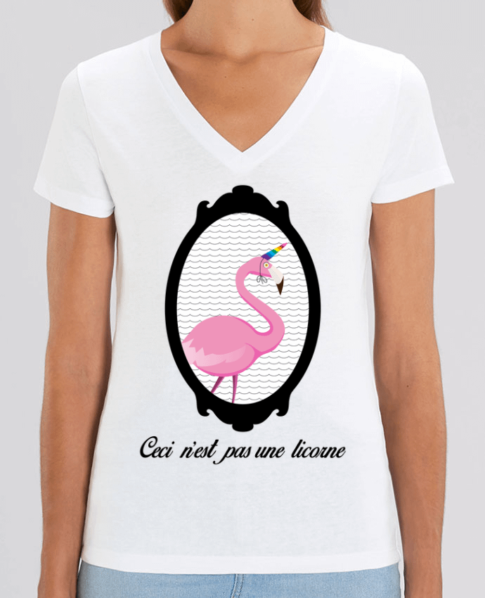 Women V-Neck T-shirt Stella Evoker ceci n'est pas une licorne Par  MimiVonCracra