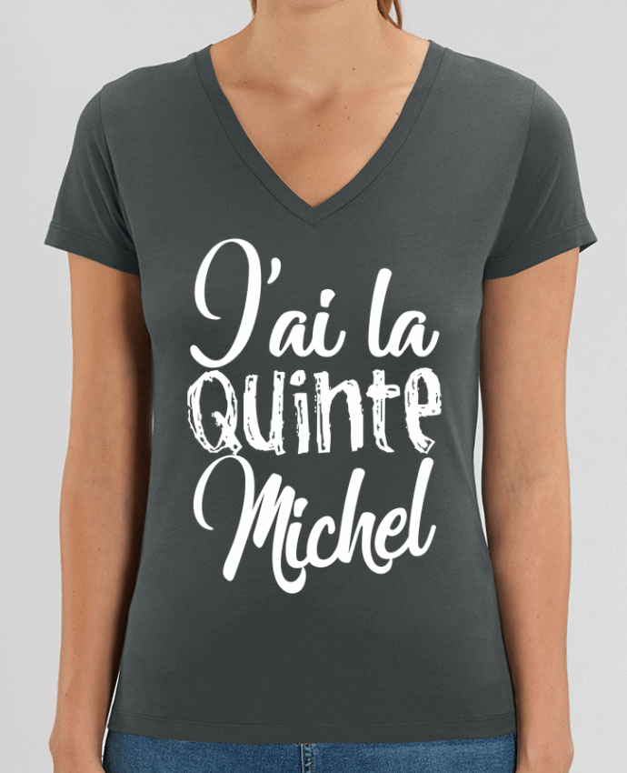 Women V-Neck T-shirt Stella Evoker J'ai la quinte Michel Par  tunetoo