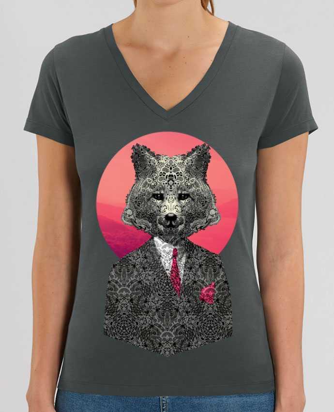 Women V-Neck T-shirt Stella Evoker Very Important Fox Par  ali_gulec