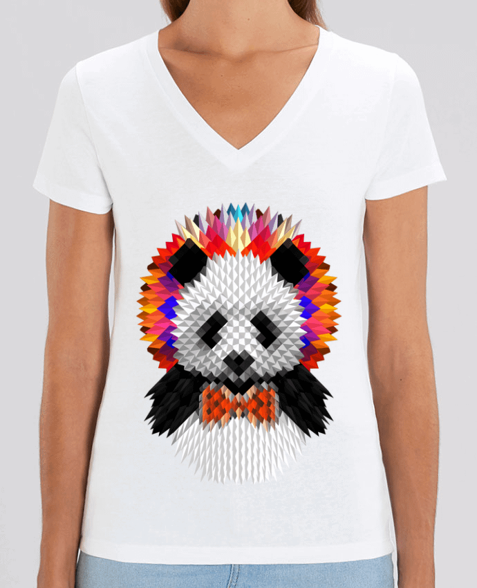 Women V-Neck T-shirt Stella Evoker Panda Par  ali_gulec
