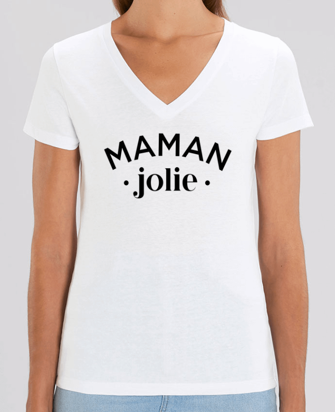 Camiseta Mujer Cuello V Stella EVOKER Maman jolie Par  tunetoo