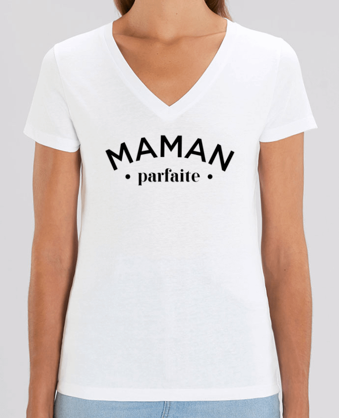 Women V-Neck T-shirt Stella Evoker Maman byfaite Par  tunetoo