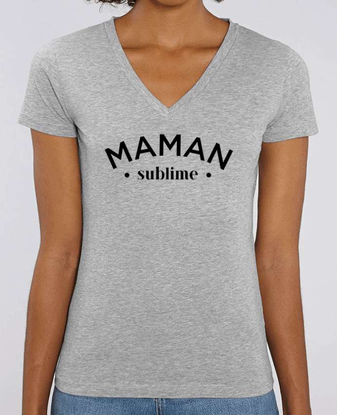 Women V-Neck T-shirt Stella Evoker Maman sublime Par  tunetoo