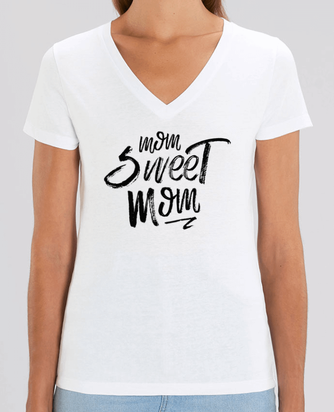 Tee Shirt Femme Col V Stella EVOKER Mom sweet mom Par  tunetoo