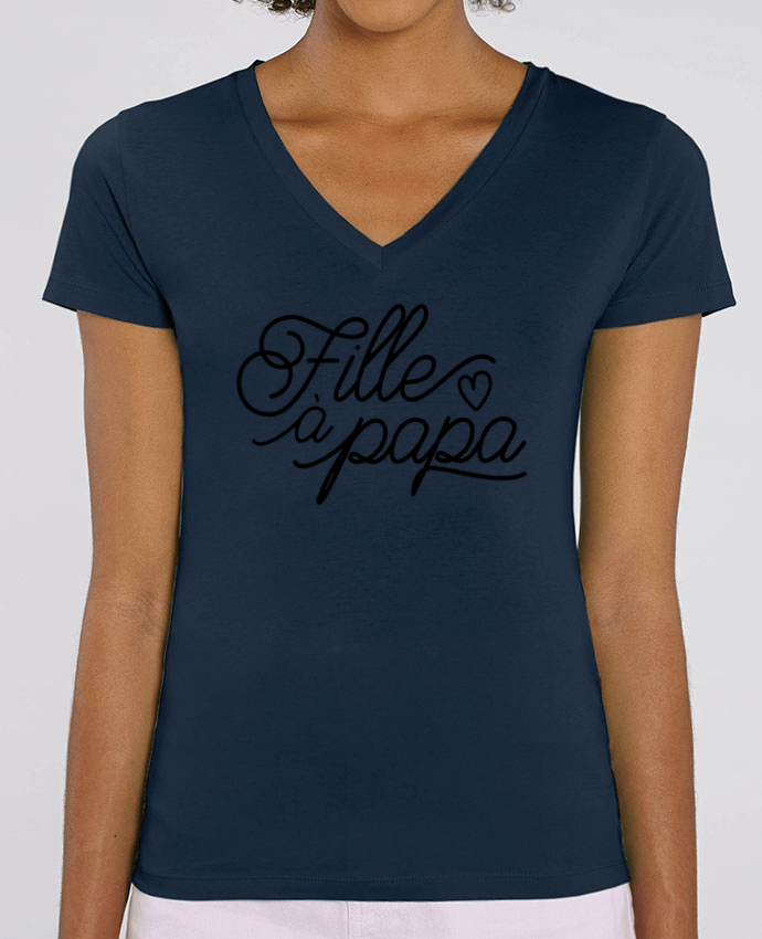 Women V-Neck T-shirt Stella Evoker Fille à papa Par  tunetoo