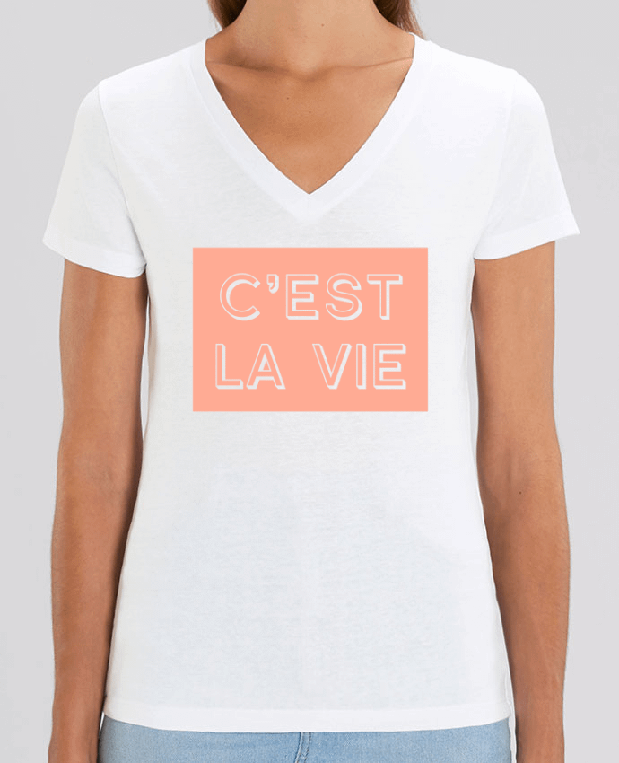 Camiseta Mujer Cuello V Stella EVOKER C'est la vie Par  tunetoo