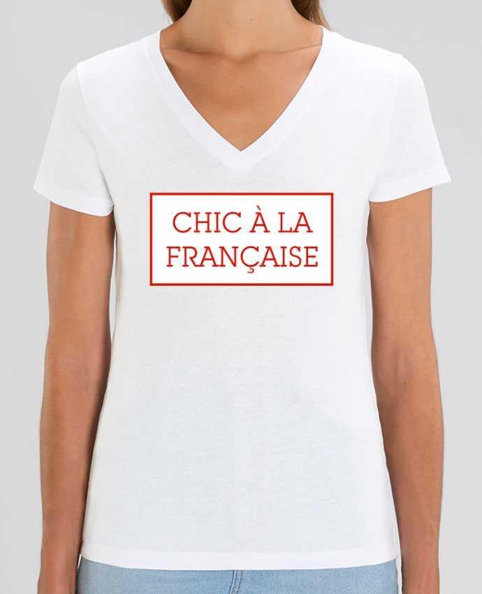 Women V-Neck T-shirt Stella Evoker Chic à la française Par  tunetoo